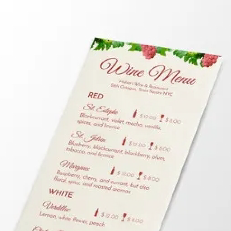 Wine List Menus